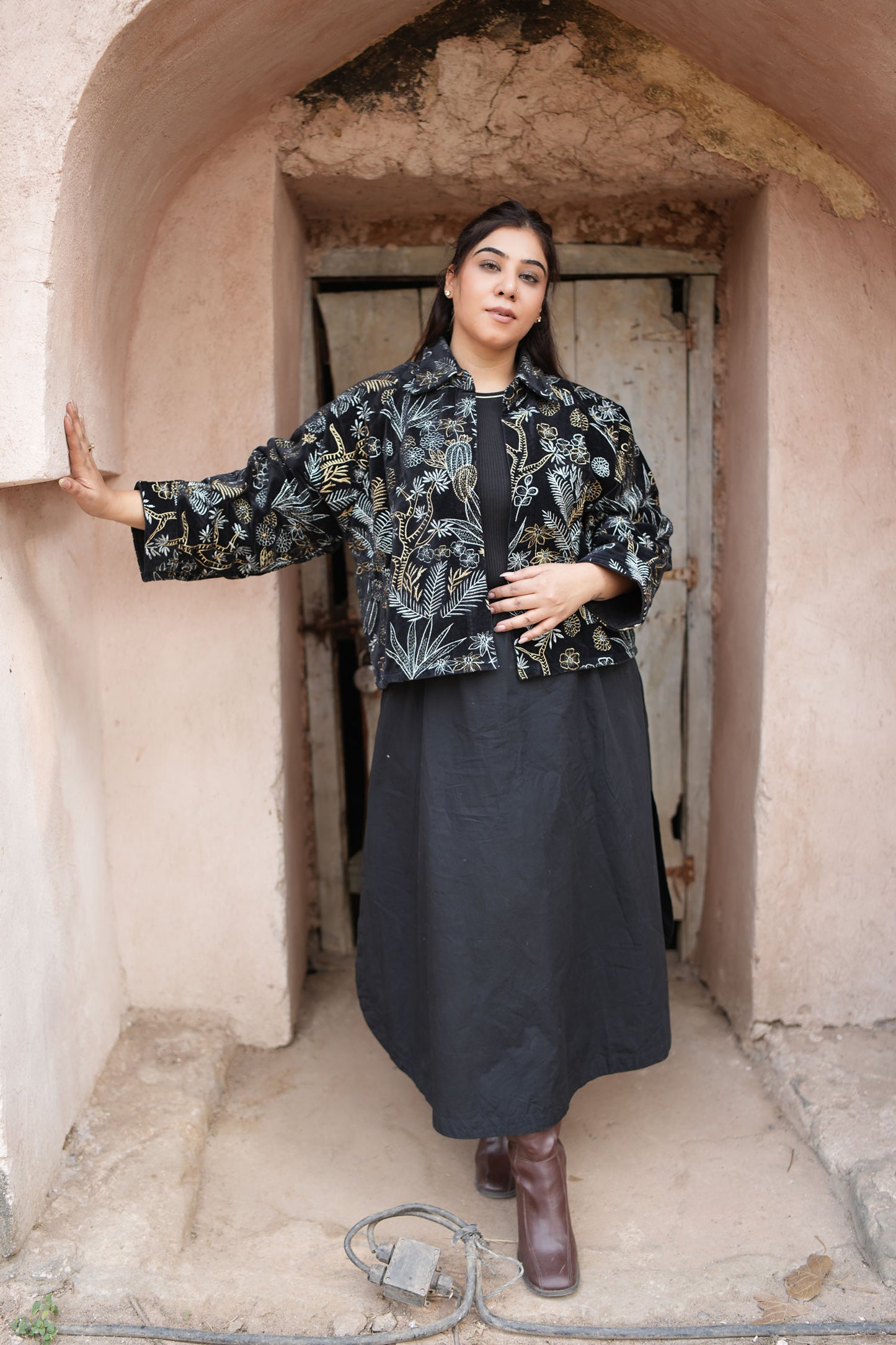 STARLIT VELVET BOLERO JACKET